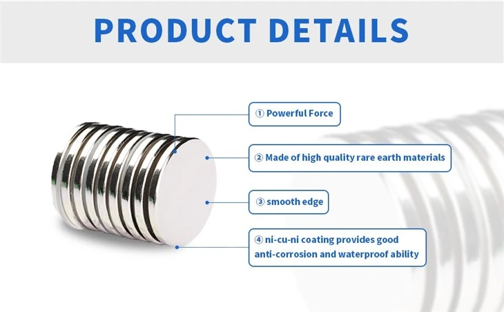 Neodymium Disc Magnets Rare Earth Permanent Magnets For Industrial & Home Use No Restricted Elements factory