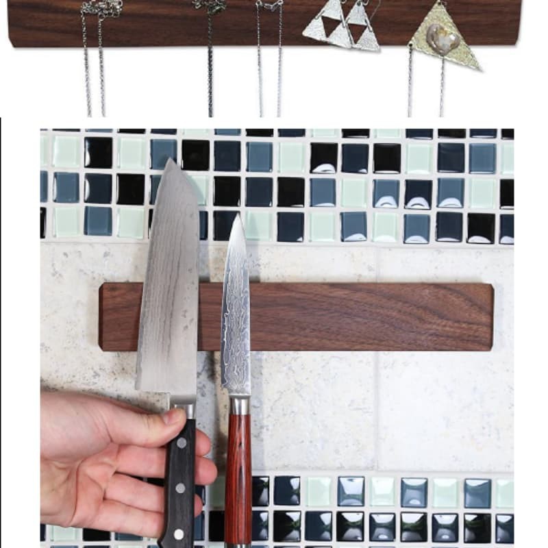 Walnut Wall-Mounted Magnetic Knife Holder manufacturers